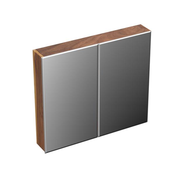 Jamiley Surface Mount Mirror Cabinet Ebern Designs Size: 80.2cm H x 125cm W x 68cm D, Finish: Pure Wallnut on Productcaster.