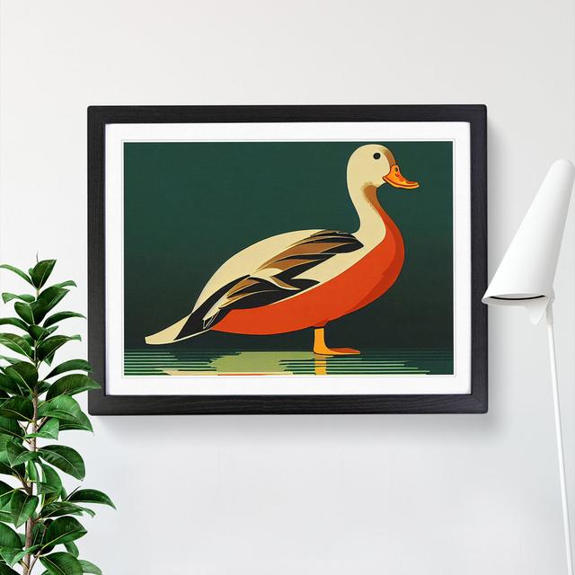 Art Deco Duck - Picture Frame Graphic Art Brambly Cottage Size: 34cm H x 46cm W, Frame Colour: Black on Productcaster.