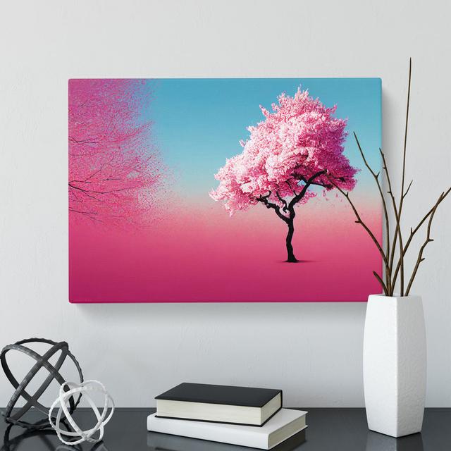 Artsy Cherry Blossom Tree - Wrapped Canvas Graphic Art Marlow Home Co. Size: 35cm H x 50cm W x 3cm D on Productcaster.