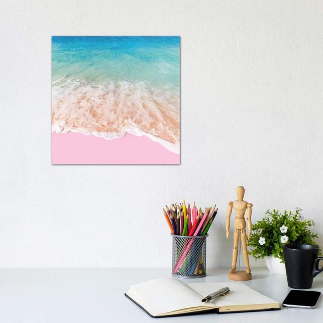 Pink Sea by Paul Fuentes - Wrapped Canvas Print East Urban Home Size: 30.48cm H x 30.48cm W x 1.91cm D, Format: Wrapped Canvas on Productcaster.