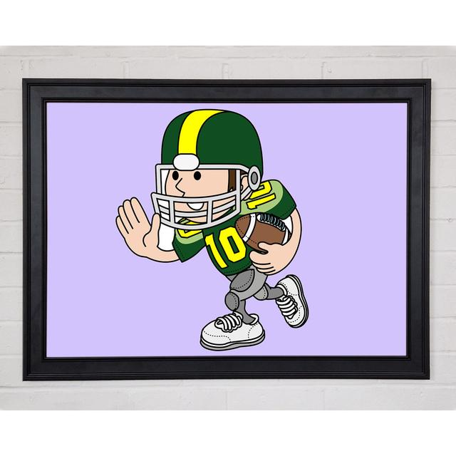 Gerahmtes Leinwandbild American Football Sport Player in Flieder Harriet Bee Format: Matte Black Framed Paper, Größe: 21 cm H x 29,7 cm B x 1,5 cm T, on Productcaster.