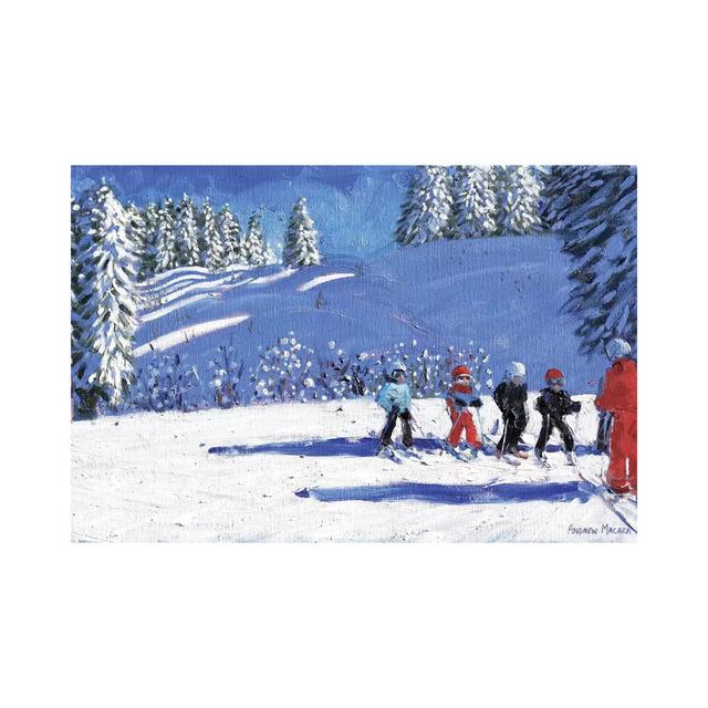 Young Skiers, Morzine, France by Andrew Macara - Wrapped Canvas Painting Alpen Home Size: 20.32cm H x 30.48cm W x 1.905cm D on Productcaster.