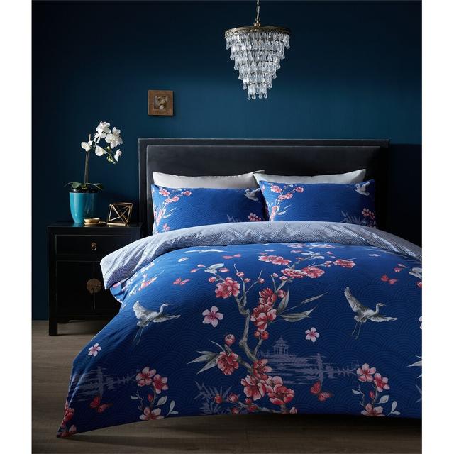 Alura Cotton Blend Floral Duvet Cover with Pillowcases 17 Stories Size: Kingsize Duvet Cover + 2 Standard Pillowcases on Productcaster.