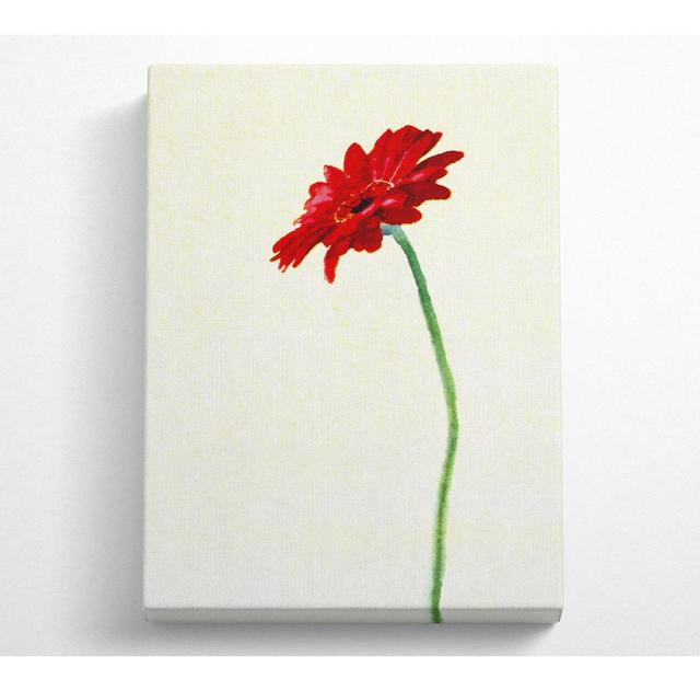 Single Red Gerbera - Wrapped Canvas Art Prints ClassicLiving Size: 50.8cm H x 35.6cm W x 10cm D on Productcaster.