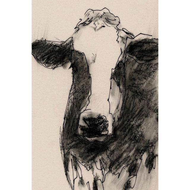 Cow Portrait Sketch II by Victoria Barnes - Wrapped Canvas Painting August Grove Size: 91cm H x 61cm W x 3.8cm D on Productcaster.