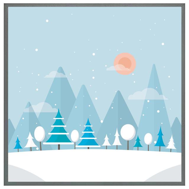 Damato Christmas Snow Nature Background - Single Picture Frame Print The Seasonal Aisle Size: 51cm H x 51cm W x 4cm D, Frame Colour: Grey on Productcaster.