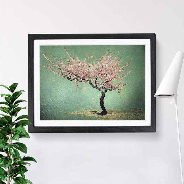 Enlightening Cherry Blossom Tree - Single Picture Frame Print Marlow Home Co. Frame Colour: Black Framed, Size: 34cm H x 46cm W x 2cm D on Productcaster.