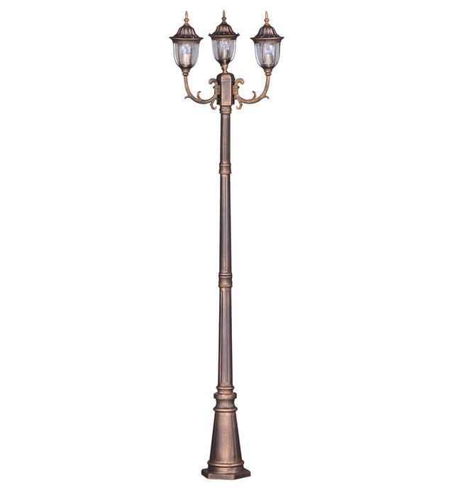 Wil Antique Gold 3-Light 235Cm H Hardwired Lamp Post Marlow Home Co. on Productcaster.