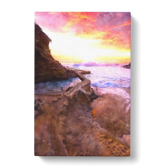 Laguna Beach in California - Wrapped Canvas Painting East Urban Home Size: 76cm H x 50cm W x 3cm D on Productcaster.