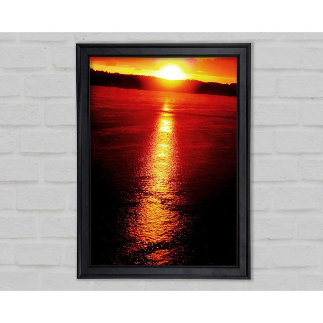 Reflections Of The Stunning Red Sun Framed Print Highland Dunes Size: 29.7cm H x 21cm W x 1.5cm D on Productcaster.