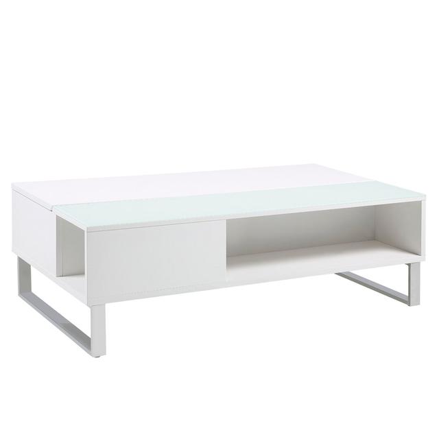 Ayala Lift Top Sled Coffee Table with Storage Latitude Run Colour: White on Productcaster.