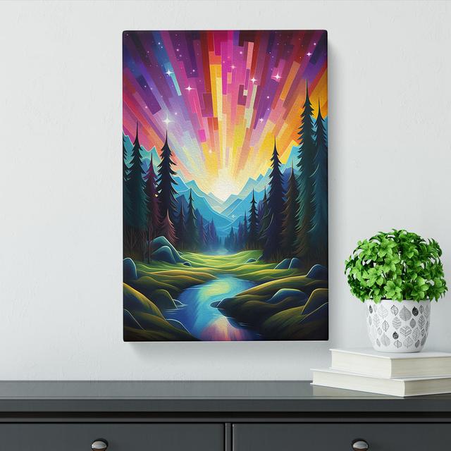 Aurora Borealis Orphism No.2 - Wrapped Canvas Print Alpen Home Size: 76cm H x 50cm W x 3cm D on Productcaster.