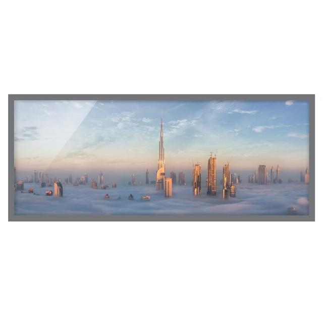 Dubai Above the Clouds - Picture Frame Graphic Art Ebern Designs Frame Option: Grey Framed, Size: 50cm H x 130cm W x 2cm D on Productcaster.