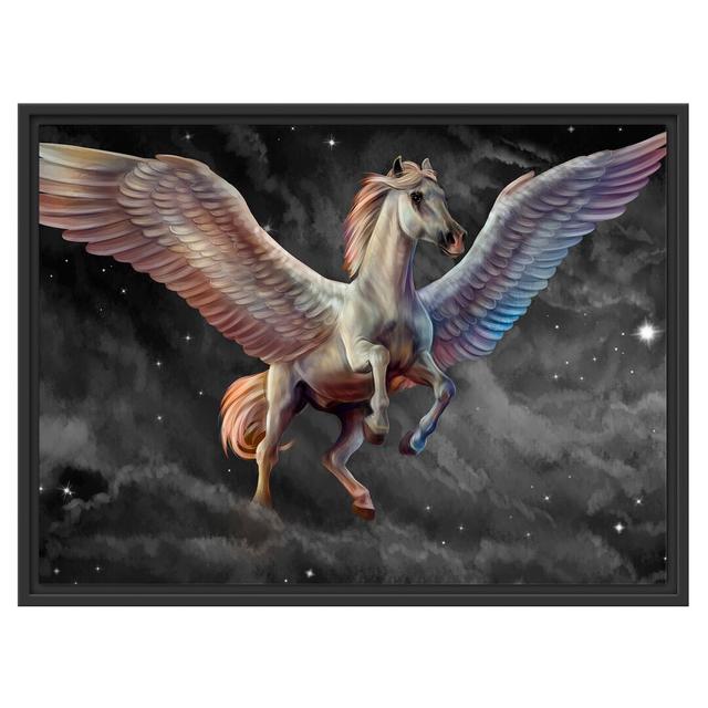 Gerahmtes Wandbild Weißer Pegasus mit Engelsflügel East Urban Home Größe: 60 cm H x 80 cm B on Productcaster.