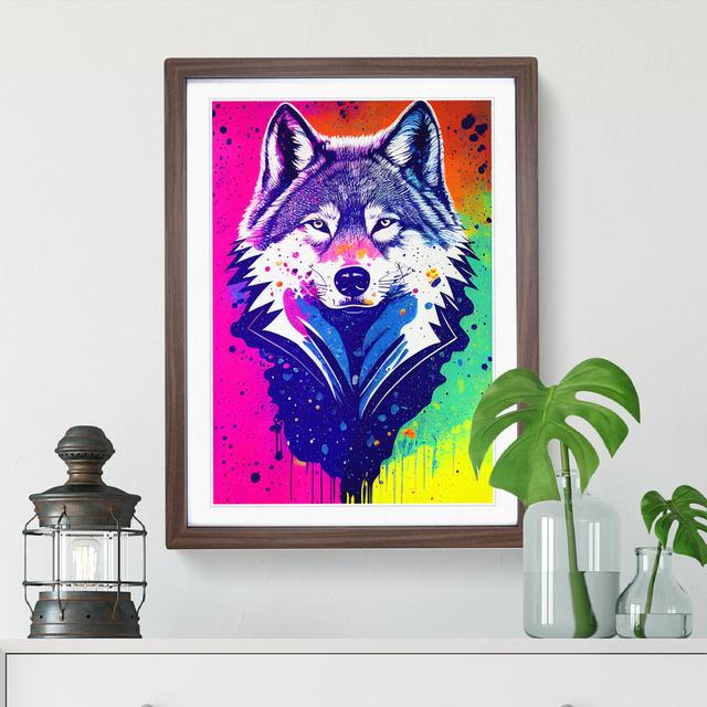 Wolf Paint Drips No.5 Abstract - Picture Frame Graphic Art Alpen Home Size: 46cm H x 34cm W, Frame Colour: Brown on Productcaster.