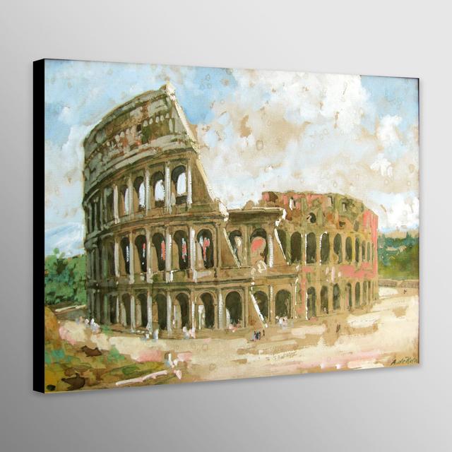 Colosseum - Rome by Anna Palm 1900 - Wrapped Canvas Painting Rosalind Wheeler Size: 31cm H x 41cm W x 4cm D on Productcaster.