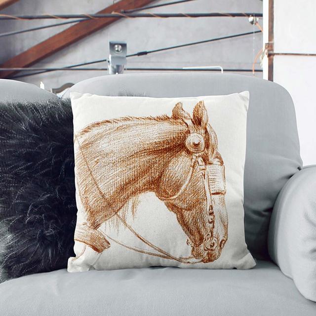 Head of a Horse by Jean Bernard Cushion with Filling East Urban Home Size: 55cm H x 55cm W x 20cm D on Productcaster.