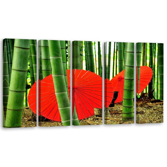 Canvas Print Japan Bamboo Umbrellas Bay Isle Home Size: 80cm H x 200cm W on Productcaster.