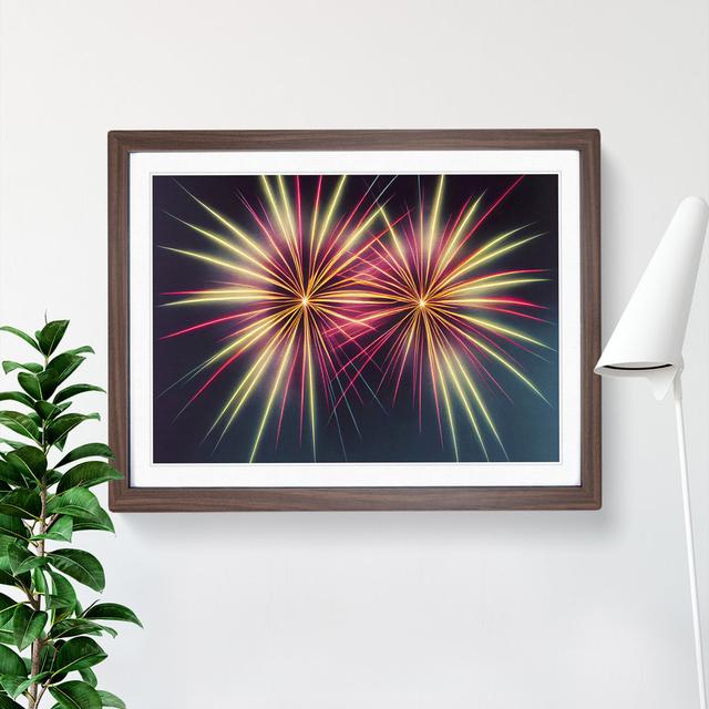 Fine Fireworks - Picture Frame Graphic Art Metro Lane Size: 34cm H x 46cm W x 2cm D, Frame Colour: Walnut on Productcaster.