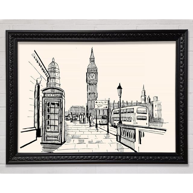 London Street Outline 2 - Single Picture Frame Art Prints Rosalind Wheeler Size: 42cm H x 59.7cm W on Productcaster.