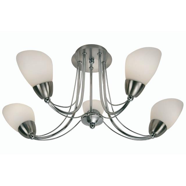 Magnolia Glass Semi Flush Mount Marlow Home Co. Fixture Finish: Polish Chrome on Productcaster.