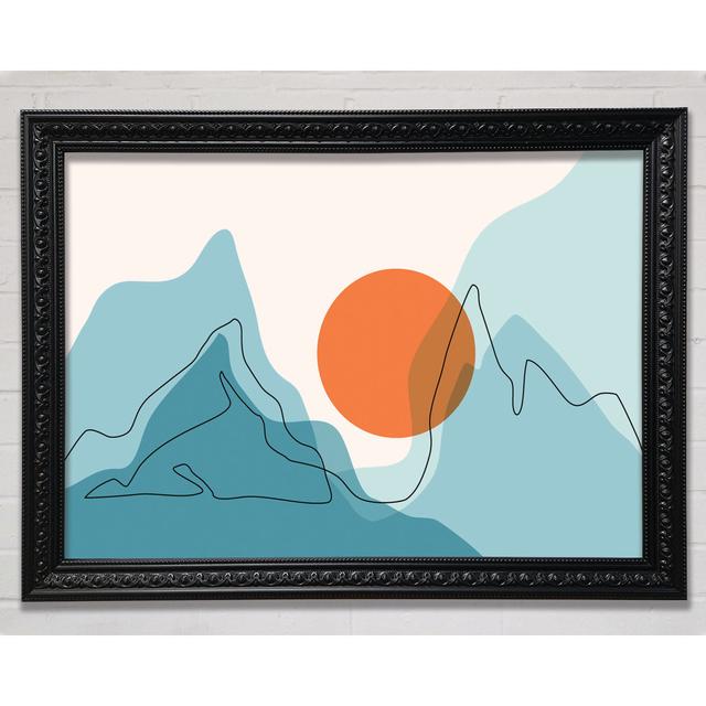 The Sun And Mountain Scene Framed Print Ivy Bronx Size: 100cm H x 141.4cm W on Productcaster.