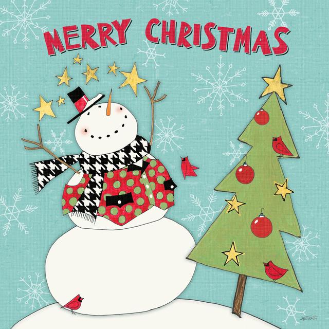 Snowman Sentiments IV - Wrapped Canvas Graphic Art The Seasonal Aisle Size: 122cm H x 122cm W on Productcaster.