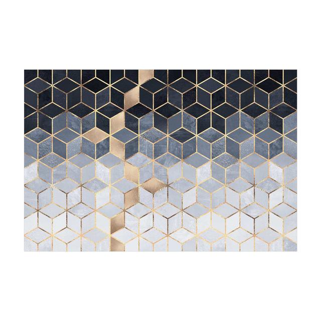 Ikjot Blue/Gold/Black Indoor/Outdoor Rug East Urban Home Rug Size: Rectangle 80 x 120cm on Productcaster.