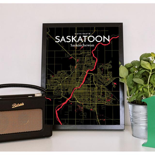 Saskatoon City Map - No Frame Print East Urban Home Size: 51 cm H x 41 cm W on Productcaster.