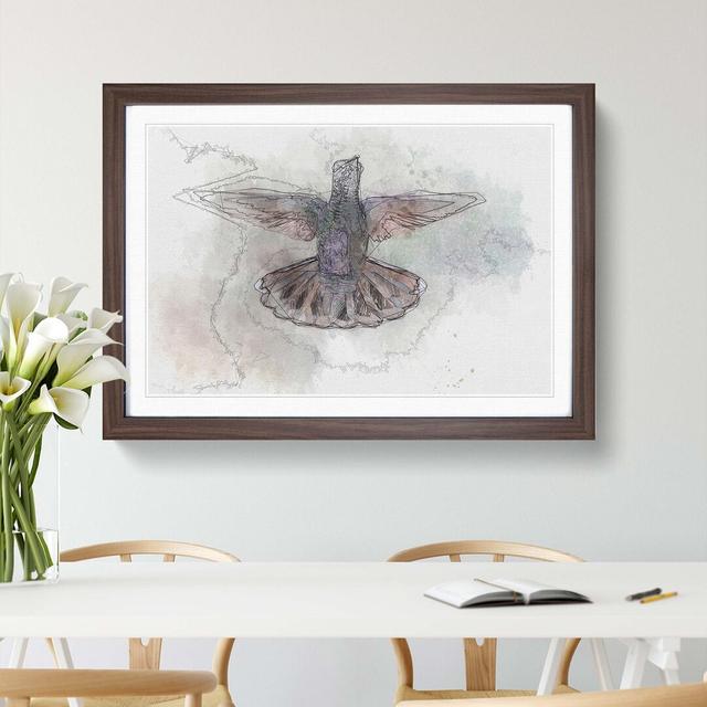 Wings of a Hummingbird in Abstract - Picture Frame Graphic Art Print East Urban Home Frame Option: Walnut, Size: 60cm H x 91cm W x 2cm D on Productcaster.