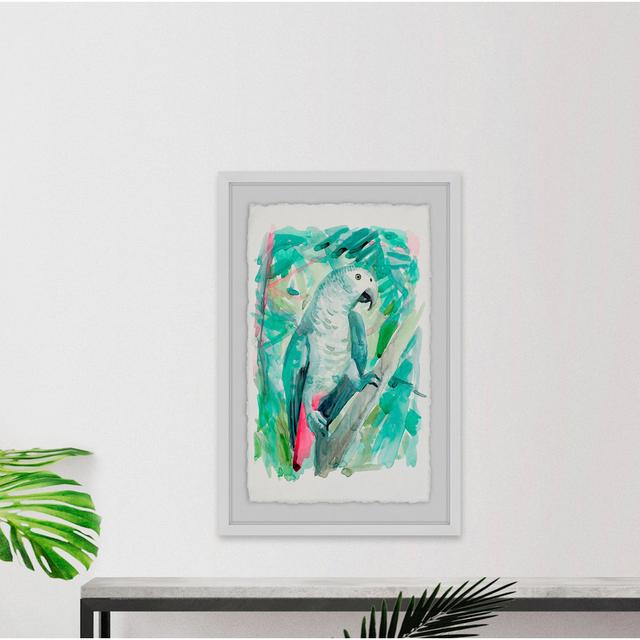 Parrot Profile - Picture Frame Graphic Art Print on Paper East Urban Home Size: 61 cm H x 41 cm W on Productcaster.