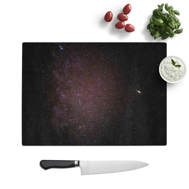 Tempered Glass Starry Sky Chopping Board East Urban Home Size: 39 cm W x 28.5 cm L on Productcaster.