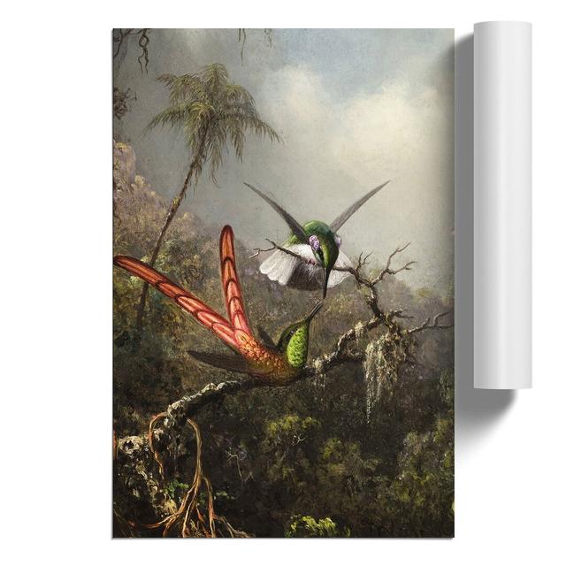 Two Hummingbirds by Martin Johnson Heade - Unframed Graphic Art East Urban Home Size: 30cm H x 21cm W x 0.1cm D on Productcaster.