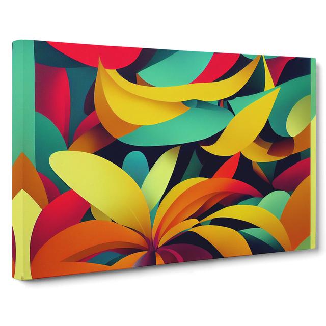 Unusual Tropical Flowers Abstract - Wrapped Canvas Graphic Art ClassicLiving Size: 50cm H x 76cm W x 3cm D on Productcaster.