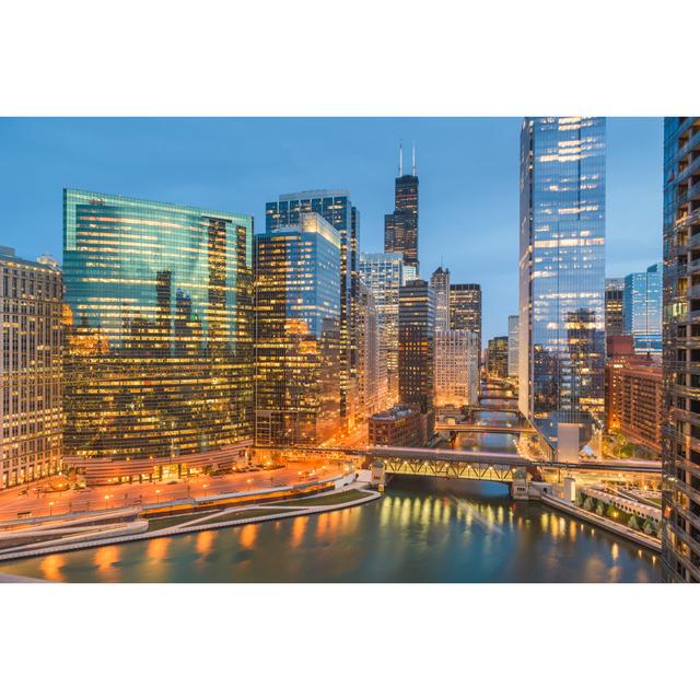 Chicago Skyline by Sean Pavone - Wrapped Canvas Print 17 Stories Size: 81cm H x 122cm W x 3.8cm D on Productcaster.