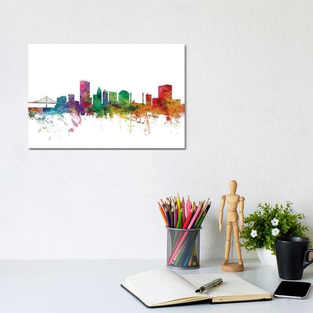 Toledo, Ohio Skyline by Michael Tompsett - Wrapped Canvas Gallery-Wrapped Canvas Giclée Latitude Run Size: 20.32cm H x 30.48cm W x 1.91cm D on Productcaster.