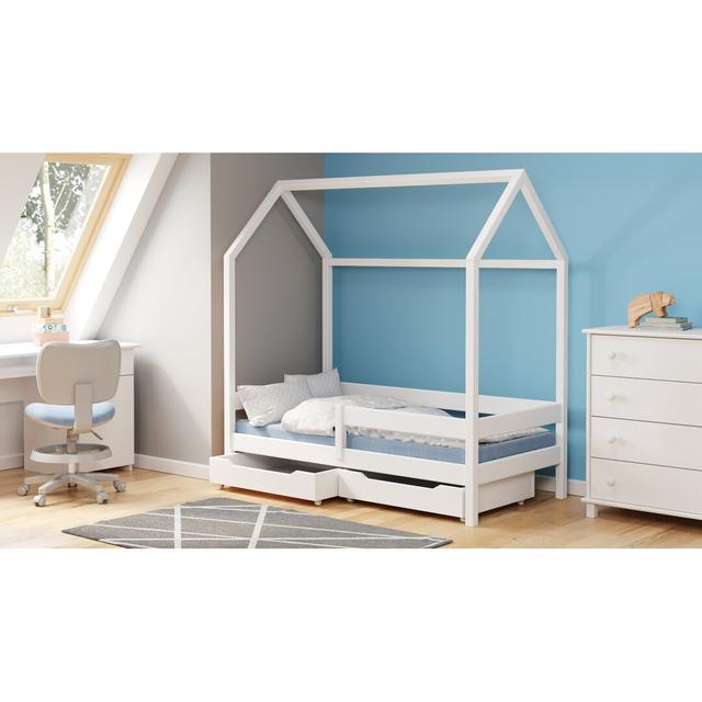 Solid Wood House Bed by Lukdom Lukdom Size: European Toddler (80 x 160cm), Colour (Bed Frame): White on Productcaster.