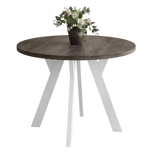 Esstisch Jamille George Oliver Table Top Colour: Concrete, Table Base Colour: White on Productcaster.