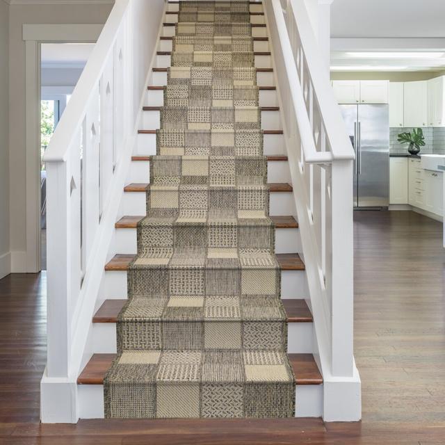 Stair Runner Flatweave in Tweed with Geometric Pattern for Outdoor Use by Union Rustic, Rug Size: Runner 600cm x 80cm on Productcaster.