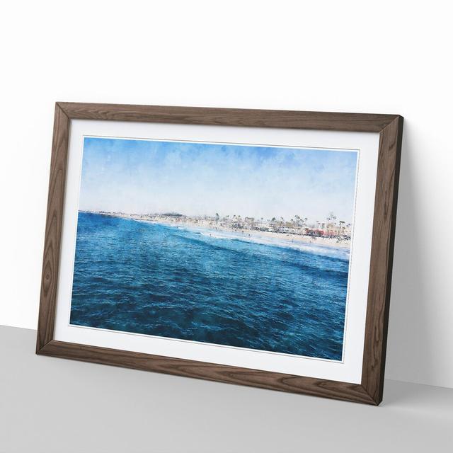 Newport Beach in California - Picture Frame Graphic Art on MDF East Urban Home Size: 36cm H x 48cm W x 2cm D, Frame Option: Walnut Framed on Productcaster.