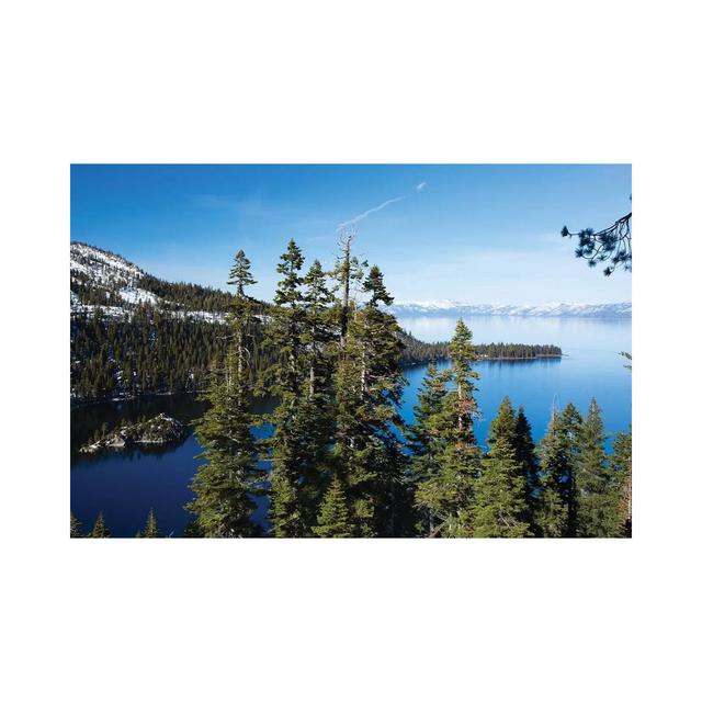 Trees At Lakeshore With Mountain Range In The Background, Lake Tahoe, California, USA II by Panoramic Images - Wrapped Canvas Print Alpen Home Size: 6 on Productcaster.