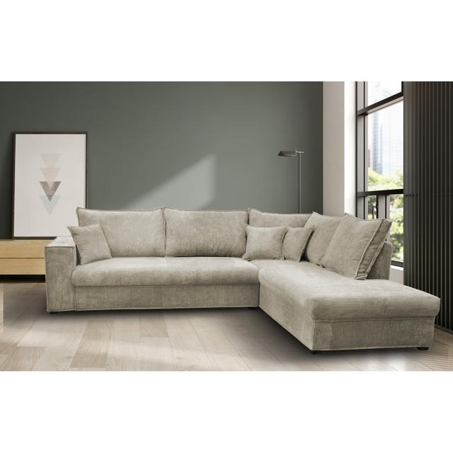 Alova Corner Sectional REDAM Upholstery Colour: Beige, Orientation: Aligned to the right on Productcaster.