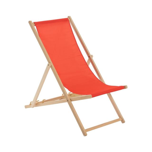 Folding Deck Chair Harbour Housewares Colour (Fabric): Red on Productcaster.