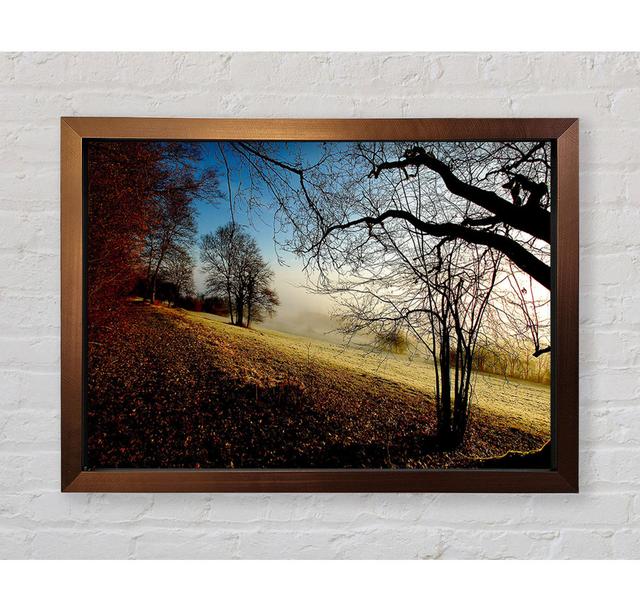 Autumn Foggy Morning - Print Union Rustic Size: 100cm H x 141.4cm W x 3.4cm D, Format: Bronze Framed Paper on Productcaster.