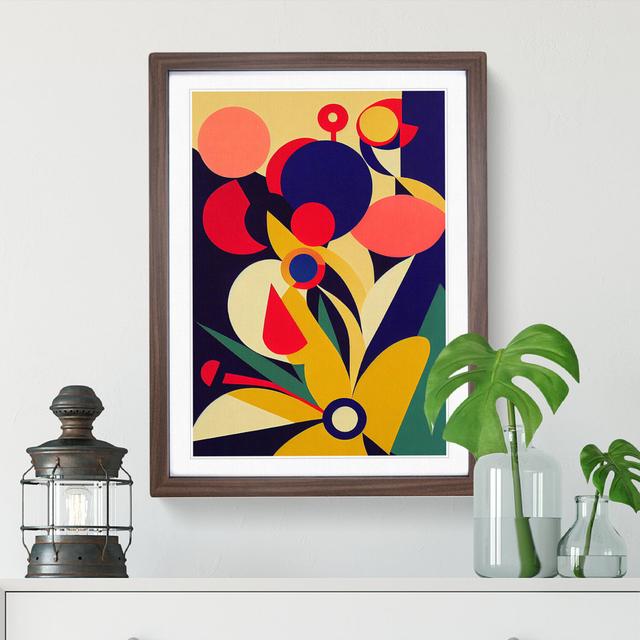 XV1022-779X Art Flowers Abstract No.3 - Single Picture Frame Print Marlow Home Co. Frame Colour: Brown, Size: 46cm H x 34cm W on Productcaster.