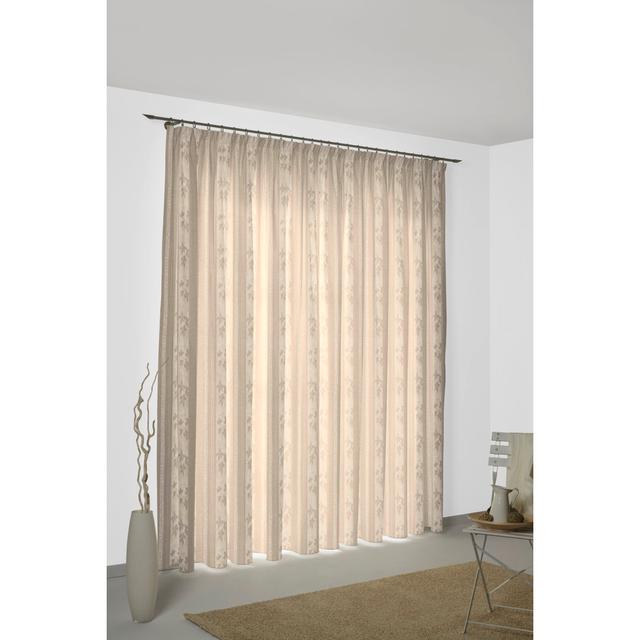 Kettenbach Polyester Sheer Pinch Pleat Curtain Pair (Set of 2) Wirth Colour: Beige, Size: 135cm Width x 230cm Drop on Productcaster.