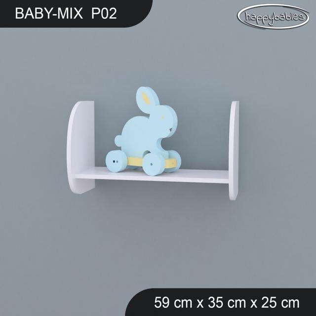 Plastic / Acrylic Floating Shelf Happy Babies Size: 34cm H x 44cm W x 25cm D, Finish: White on Productcaster.