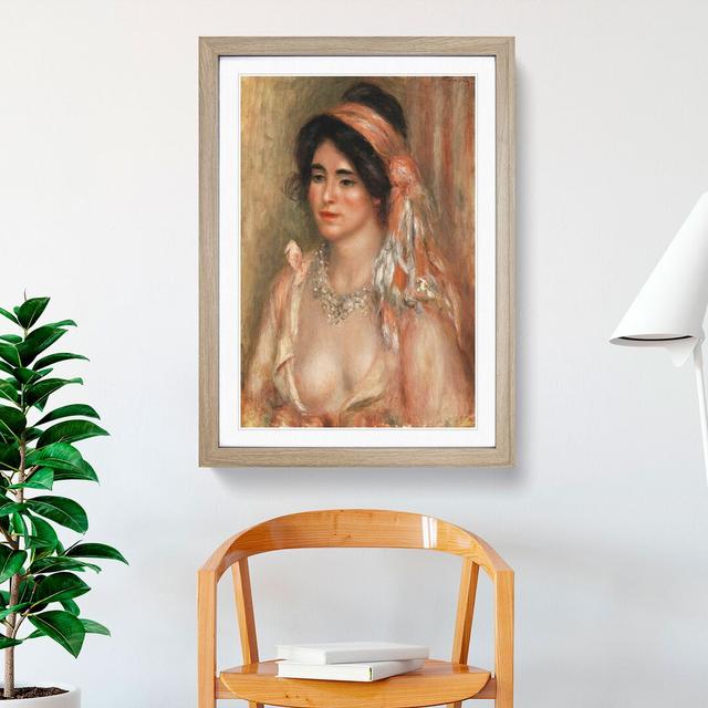 Woman with Black Hair by Pierre-Auguste Renoir - Picture Frame Painting East Urban Home Frame Option: Oak, Size: 90cm H x 65cm W x 2cm D on Productcaster.