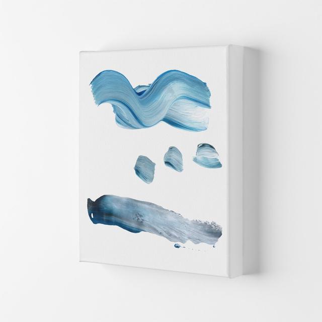 Light Blue Paint Strokes Art Print By Pixy Paper A3 / Oak Grain Ivy Bronx Format: Wrapped Canvas, Size: 59.4cm H x 42cm W x 4cm D on Productcaster.