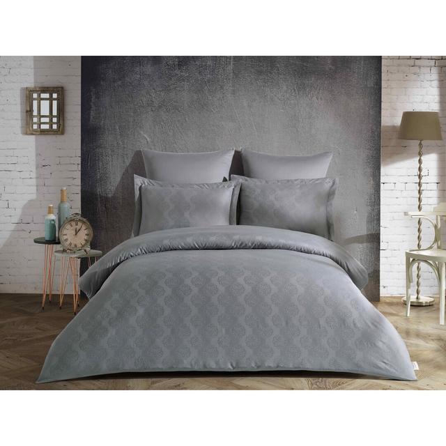 Abernathy 210 TC Duvet Cover Set Rosalind Wheeler Colour: Grey on Productcaster.